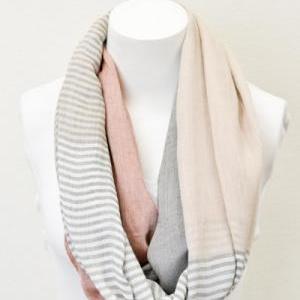 Coral Pashmina Infinity Scarves wit..