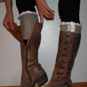 Lace Boot Cuffs, Womens Lace Boot Socks,lace Knit..